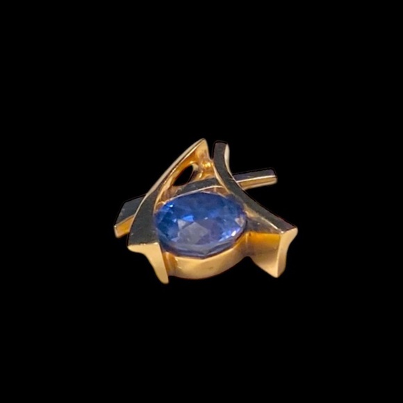 14K Solid Gold “STRELL” Slide Pendant - Two-Tone Yellow White Gold - Vintage. - Picture 7 of 12